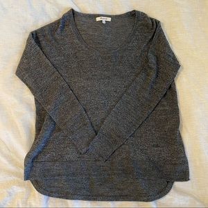 Madewell gray womens squared neckline sweater
